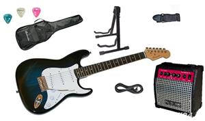 Set chitara electrica Santander ST-500 ALBASTRU Hy-X-AMP Soundmaster 15 