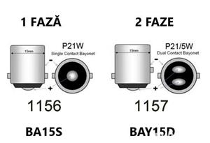 2x LED cu 1 sau 2 faze P21W sau P21/5W, cu 2 sau 4 benzi LED, alb rece - imagine 4