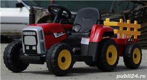 Tractor electric pt. copii Kinderauto BJ-611 70W 12V cu Remorca si RC - imagine 2