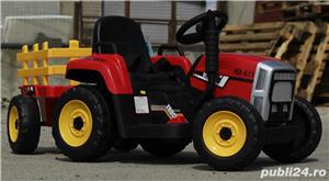 Tractor electric pt. copii Kinderauto BJ-611 70W 12V cu Remorca si RC - imagine 7