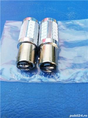 SET 2 bucăți P21/5W LED BAY15D 1157 roșii - imagine 2