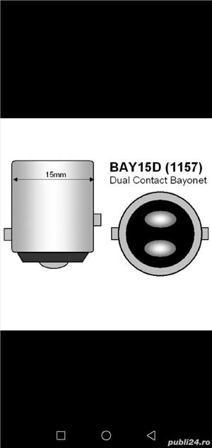 SET 2 bucăți P21/5W LED BAY15D 1157 roșii - imagine 4