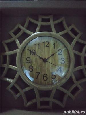 Ceas de perete cu mecanism quartz, vintage,afisaj cu cifre arabe,nou.  - imagine 3