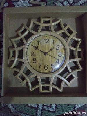 Ceas de perete cu mecanism quartz, vintage,afisaj cu cifre arabe,nou.  - imagine 4