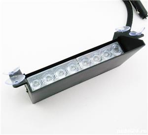 Lumini avertizare 8 LED stroboscop rosu albastru masina auto politie salvare SRI +CADOU!  - imagine 4