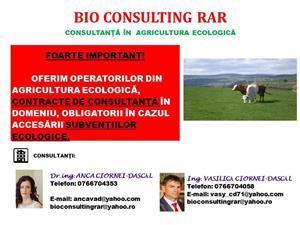 Consultanta in agricultura bio (ecologica, organica)