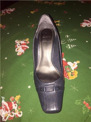 Pantofi din piele bleumarin - imagine 4