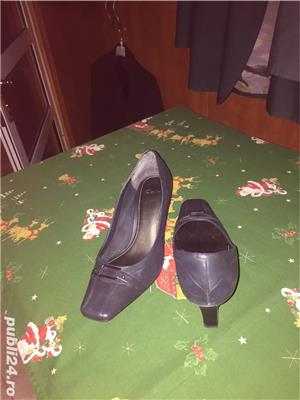 Pantofi din piele bleumarin - imagine 2