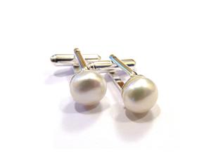 Butoni camasa barbati, butoni Perle de cultura, butoni Argint 925