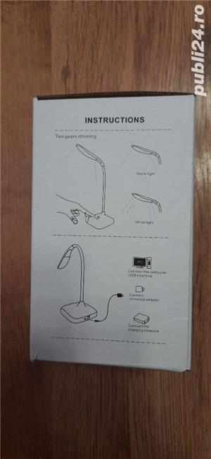  Lampa de birou reincarcabila cu Led si senzor tactil, Nou! - imagine 4