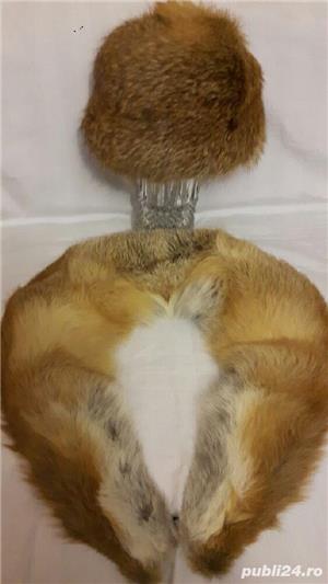 Caciula si guler blana vulpe - imagine 3