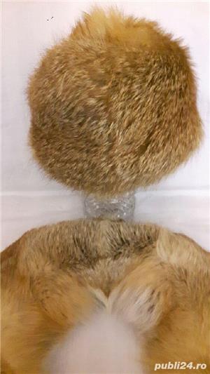 Caciula si guler blana vulpe
