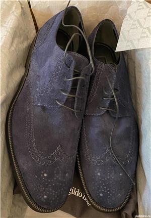 Pantofi Ermenegildo Zegna celeste blu suede,produs original. - imagine 6