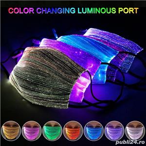 Masca fata LED Rave party Craciun Revelion luminoasa 7 culori cu filtru PM2.5 praf poluare +CADOU!