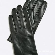 Manusi piele albe de condus schi