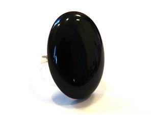 Inel Onix reglabil si Argint 925, Inel Supradimensionat, Inel Statement, Inel Negru, Cadou Sotie - imagine 3