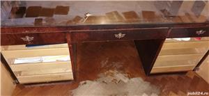 Birou si scaun lemn masiv nuc 