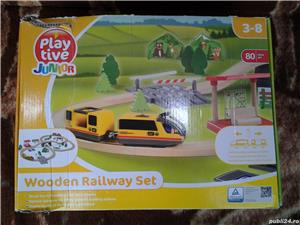 Play - Tive Wooden Railway Set jucarie copii +3 ani