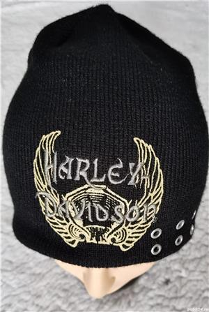 Fes negru Harley Davidson interior polar caciula iarna toamna unisex 