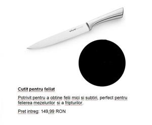 Set nou original suport bambus + tocator bambus + 7 cutite inox + foarfeca inox Vivo Valleroy & Boch - imagine 11