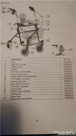Cadru ajutor pentru mers - scaun pe roti