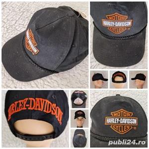 Sapca neagra barbati 100% bumbac logo brodat firma HARLEY-DAVIDSON masura universala  - imagine 3