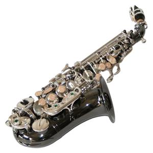 Saxofon Sopran curbat Karl Glaser  Sopranina Negru+clape Argintii Blac