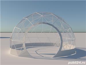 Cort tip igloo transparent 12 mp,,4 m diam,structura metalica,sera,terasa,bar,evenimente,foisor,masa - imagine 9