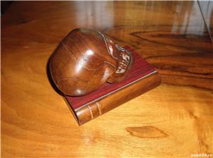 Sculptură lemn  Craniu , din anii 1970 - imagine 2