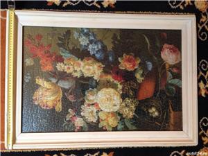Tablou Antichitati Puzzle Ghiveci cu flori 1 - imagine 2
