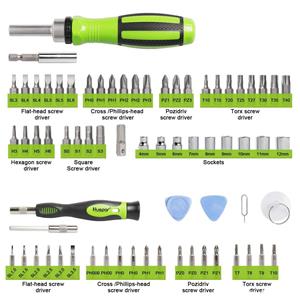 Kit Huepar SD65-Y/G cu  urubelni e pentru utilizare îndelungată, biti cu clicket 65 în 1 - imagine 8
