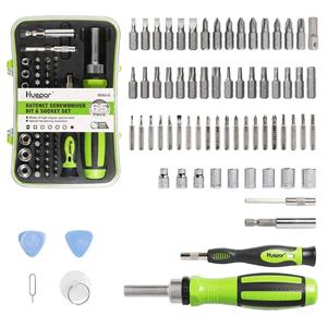 Kit Huepar SD65-Y/G cu  urubelni e pentru utilizare îndelungată, biti cu clicket 65 în 1