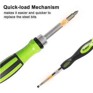 Kit Huepar SD65-Y/G cu  urubelni e pentru utilizare îndelungată, biti cu clicket 65 în 1 - imagine 10