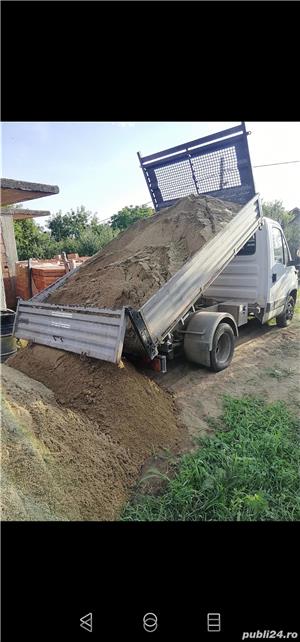 Transport marfa margaritar Sort nisip piatra concasata moloz pământ negru galben nisipos mranita  - imagine 3