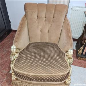 Canapea si Fotolii Vintage 1890, lemn Par African - imagine 5