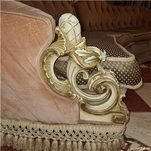 Canapea si Fotolii Vintage 1890, lemn Par African - imagine 2