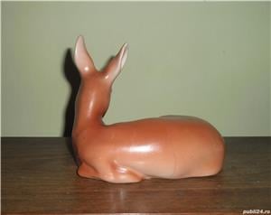 Cerb și căprioară din porțelan, anii 1960 - imagine 5