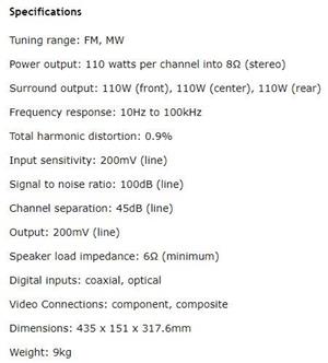 Receiver Yamaha-RX-V357 - Dolby Prologic surround - equalizere presetate - 5.1 coaxial, optical - imagine 3
