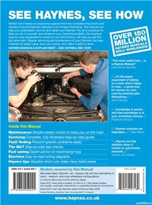 Haynes: Mercedes Benz Sprinter Diesel 1995-2006, manual reparatii auto - imagine 2