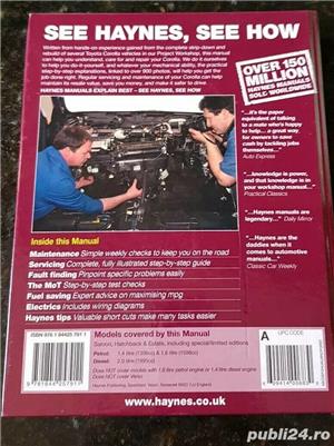 Haynes Toyota Yaris 1999-2005, Corolla 1997-2007, manuale reparatii auto  - imagine 8