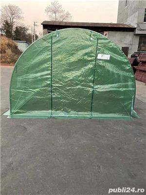 Solar gradina cu schelet metalic 8 x 3 m cu ferestre de aerisire