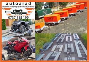 inchiriez platforma 6m cu 3 axe inchirieri remorci cu 1,2 sau 3 axe platforme atv remorca moto - imagine 3