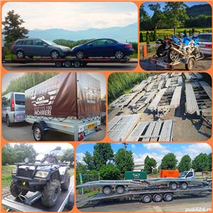 inchiriez platforma 6m cu 3 axe inchirieri remorci cu 1,2 sau 3 axe platforme atv remorca moto - imagine 9