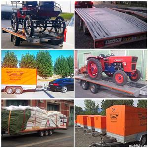 inchiriez platforma 6m cu 3 axe inchirieri remorci cu 1,2 sau 3 axe platforme atv remorca moto - imagine 15