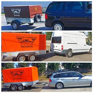 inchiriez platforma 6m cu 3 axe inchirieri remorci cu 1,2 sau 3 axe platforme atv remorca moto - imagine 13