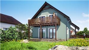 Vand proiect pentru o casa unifamiliala Parter + Mansarda, pret 1.299 Euro ! - imagine 7