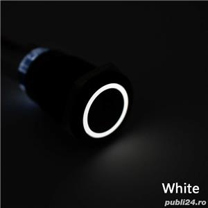 Buton antivandal 16mm, led 24V, tip reset (fara retinere) cu iluminat rosu verde albastru alb galben - imagine 7