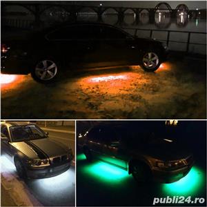 Set 4 benzi lumini LED RGB tuning masina SuperBright 8 culori waterproof telecomanda +CADOU - imagine 8