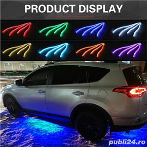 Set 4 benzi lumini LED RGB tuning masina SuperBright 8 culori waterproof telecomanda +CADOU - imagine 6