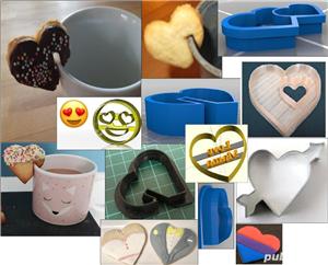 forma inima -decupat si modelat biscuiti Craciun, Valentine, onomastici,1-8 martie, Pasti